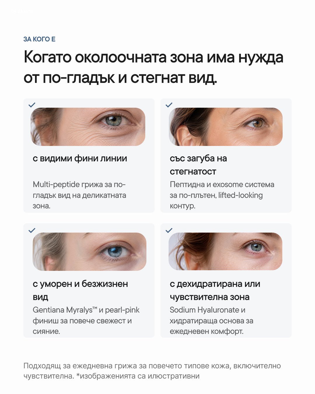 Eterna+ | Пептиден околоочен серум с екзозоми - Al+ Cosmetics - 15 ML | Peptides + Exosomes | AM/PM