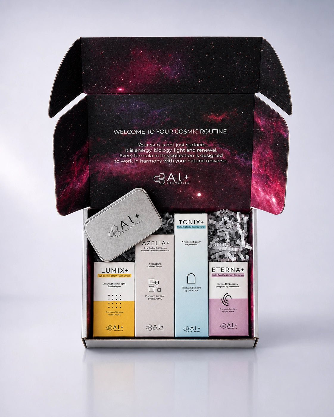 Skinstellar+ | Рутина за акне, петна и околоочна зона - Al+ Cosmetics - 4 продукта + ReGen+ patches | Skinstellar AM/PM routine | 180 ML