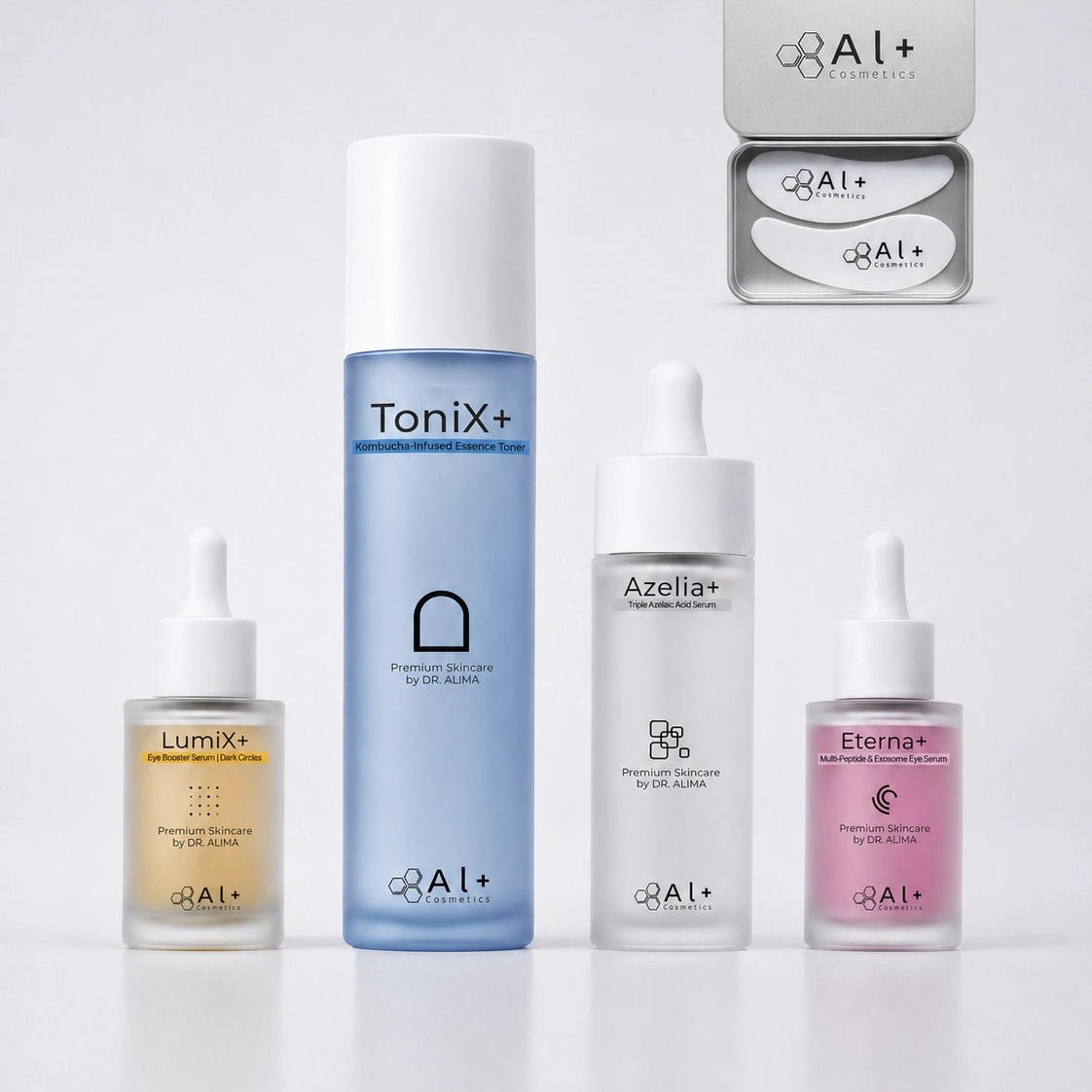 Skinstellar+ | Рутина за акне, петна и околоочна зона - Al+ Cosmetics - 4 продукта + ReGen+ patches | Skinstellar AM/PM routine | 180 ML