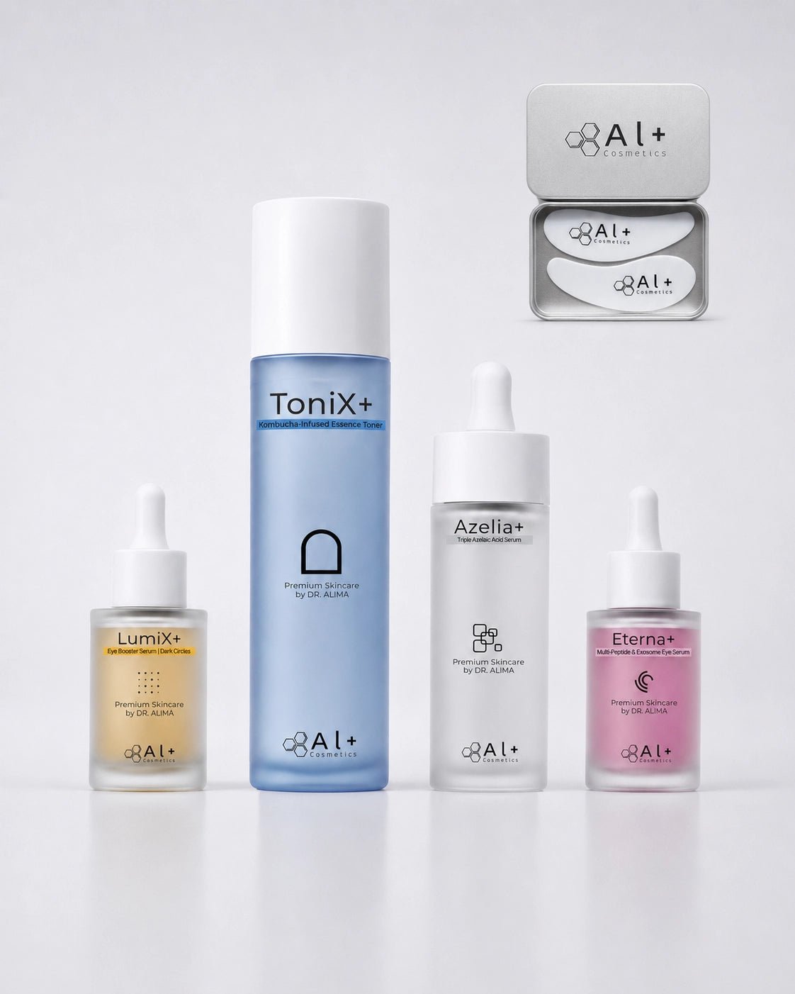 Skinstellar+ | Рутина за акне, петна и околоочна зона - Al+ Cosmetics - 4 продукта + ReGen+ patches | Skinstellar AM/PM routine | 180 ML