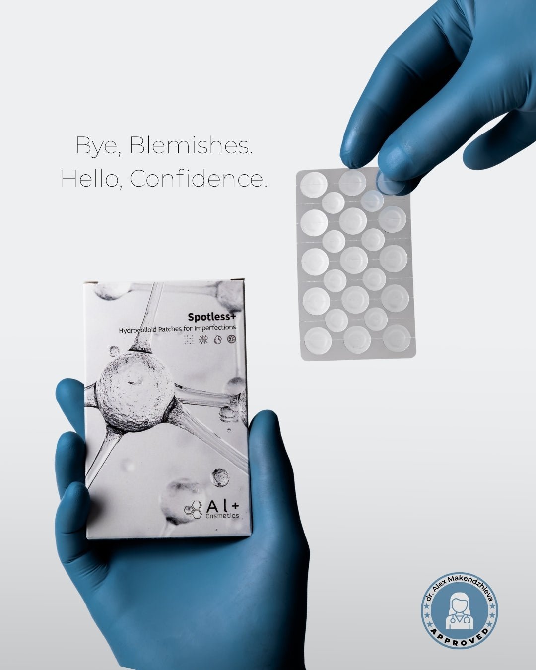 Spotless+ Хидроколоиден пластир срещу пъпки - Al+ Cosmetics - 23 хидроколоидни пластира за пъпки by Al+